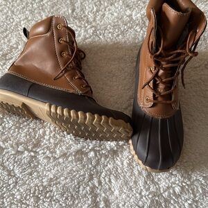 Brown and Black Women's Boots